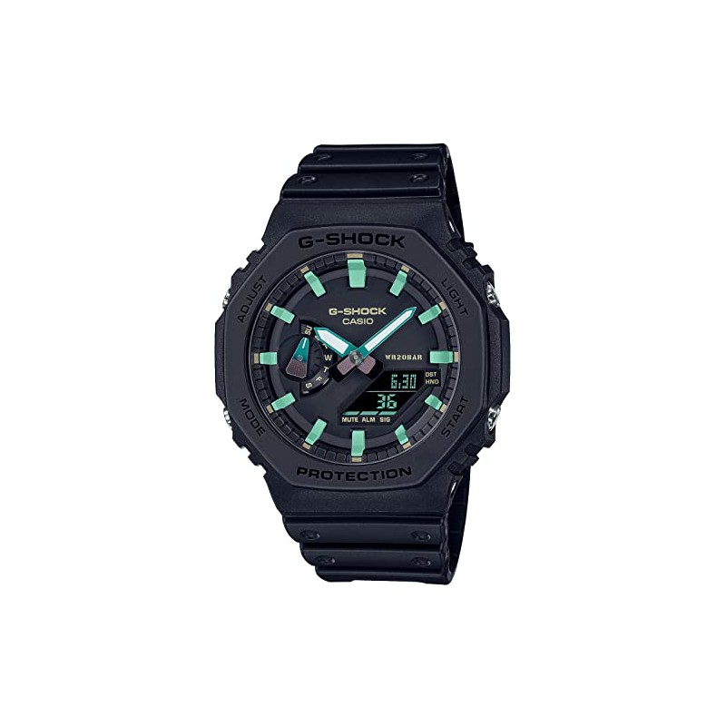 Casio GA-2100RC-1AJF TEAL AND BROWN COLOR SERIES Men's Watch, Black