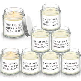 Reallnaive 6 Pcs Bridesmaid Proposal Gifts Candles Bridesmaid Gifts Natural Soy Wax Candles for Bridesmaid Friend Wedding Gifts(You're in The Bridal Party)