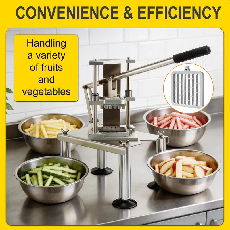 Commercial Fry Cutter, Stainless Steel Potato Slicer