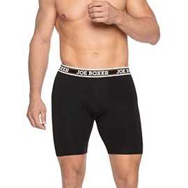 Joe Boxer Men's Solid 3 Pack Classic Stretch Cycle Shorts, Black, L