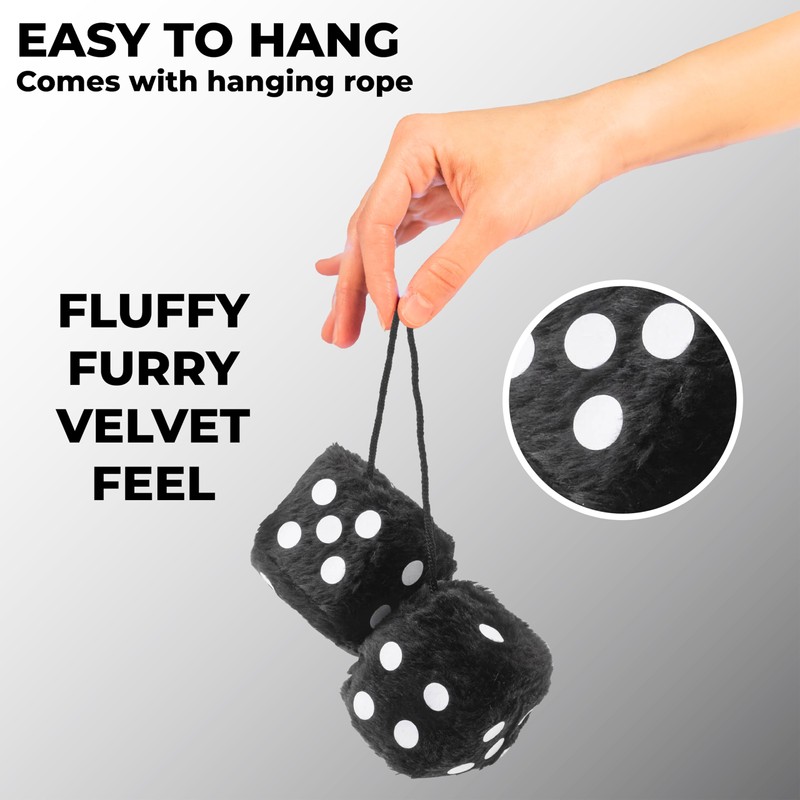 Sumex Branded Home & Car Mirrior Hanging Fluffy Furry Dice