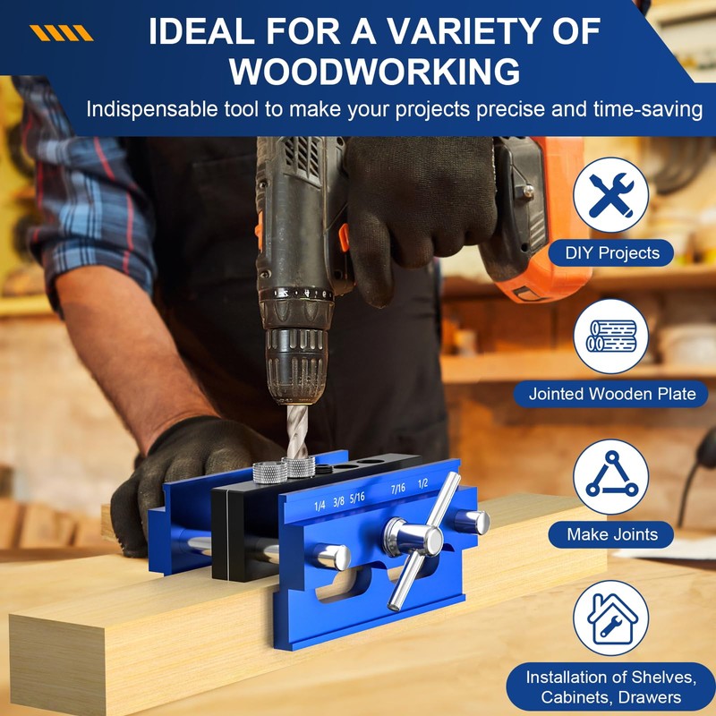 Beaiguna Self Centering Dowel Jig Kit, Drill Guide Jig Block