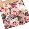 Floroom Dusty Rose Artificial Flowers Fake Roses Peonies and Greenery