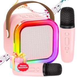 Karaoke Maschine Kinder mit 2 Karaoke Mikrofon Kinder: [Neueste] Mini Karaoke Maschine - Karaoke Anlage mit 2 Mikrofonen -Kids Karaoke Set Box - Geschenke für Mädchen Kinder Spielzeug 3-12 Jahre