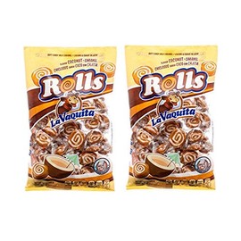 LA VAQUITA Rollitos Caramelo Suave de Leche Sabor Coco y Cajeta 400 gr. | Soft Milk Caramel Candy Roll Coconut Flavor 14.1 oz. - 2 Pack