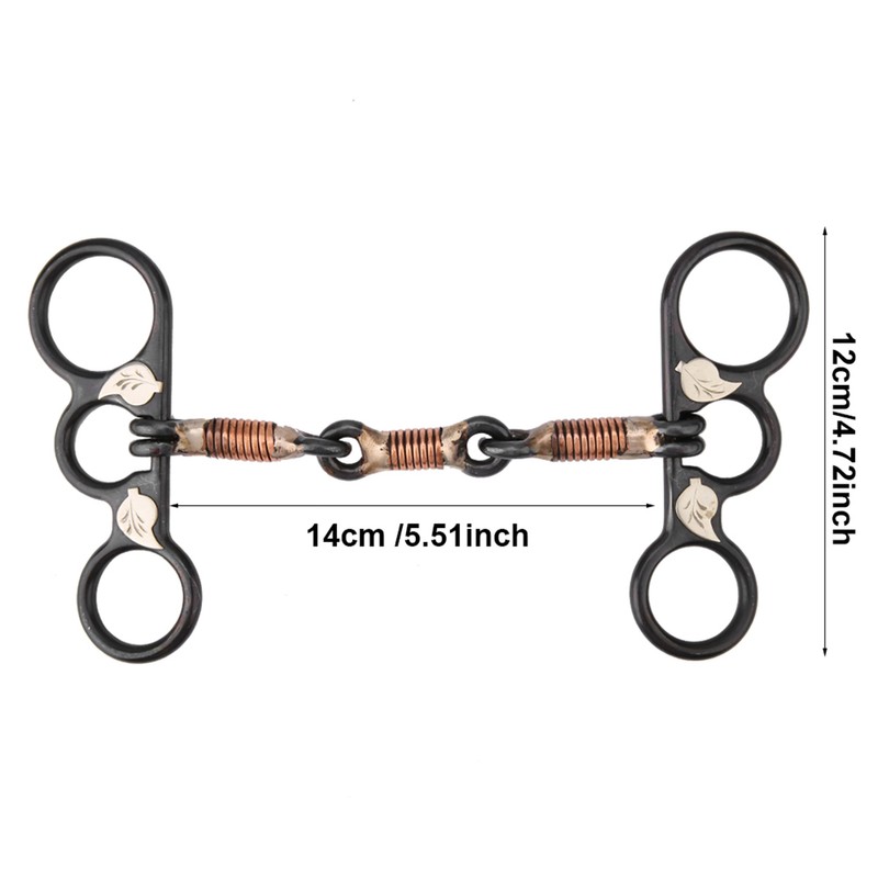 Horse Chew Black Stainless Steel Training Bit Copper Wire Wrapped