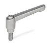 Ganter Normelemente Adjustable clamping lever with threaded screw, GN 300.5-63-M8-32-IS,