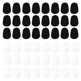 Pack of 48 Saxophone Mouthpiece Cushions, 0.8 mm Rubber Saxophone Mouthpiece Patches, Mouthpiece Patches for Alto Tenor Saxophone Clarinet (Black, Transparent)
