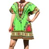 raanpahmuang Coloured Dashiki Camisa elástica Pull en cintura abierto collar,