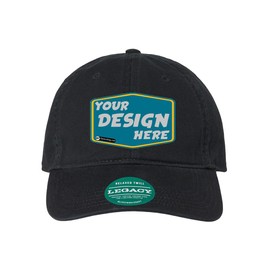 Custom Cap Legacy Unisex Relaxed Twill Dad Hat - 100% Cotton Twill Black