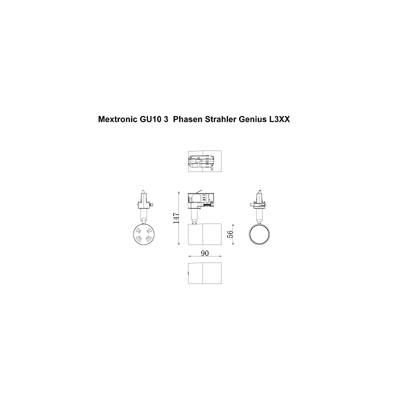Genius L245 LED 3 Phase Light for Rail System