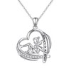 DAOCHONG Sterling Silver Angel Love Heart Engraved Word Always in