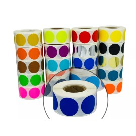 Labels and More 1" Round Navy Blue Color coded Inventory Dots Roll of 500 Labels Stickers