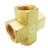 Nigo Industrial Co. Forged Brass Pipe Fitting, 4-Way Tee, Female