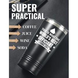 Onebttl Officiant Gifts for Men Women, Wedding Officiant Gift for from Bride Groom, World's Best Officiant, 20oz Stainless Steel Insulated Tumbler with Lid and Straw