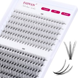 Lash Clusters 280Pcs Individual Lashes 30D 40D 9-16mm Mixed D Curl 0.07 Natural Soft Wispy False Eyelashes DIY Eyelash Extensions at Home by FADVAN (10D+20D-0.07D, 9-16mm)