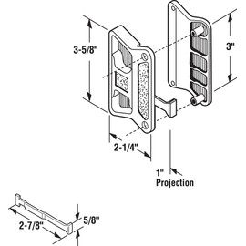 Prime-Line A 201 Sliding Screen Door Handle with Long Latch, Black