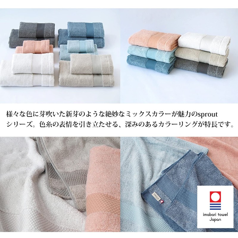 Tanaka Sangyo Menka Imabari Handkerchief, Sprout, Blue, Approx. 9.8 x