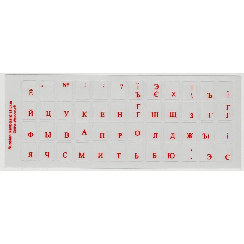 Russian 2 Pack Red Blue Letters Keyboard Stickers Label Shortcut