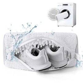 Aship Shoe Washing Machine Bag, Laundry Shoe Bag for Washer and Dryer - Reusable Shoe Cleaning Bag for Sneakers,Tennis Shoes, 360° Deep Cleaning With Self-locking Zipper for All Shoe Sizes - White,1PC
