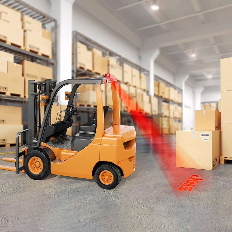 eTzone Upgraded Red LED Forklift Safety Warning Light with SOTP