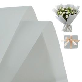 20 Blatt Matt gefrostet Blume Bouquet Wrapping Papier, doppelseitige Blume Wrapping Papier wasserdicht Bouquet Zubehör für Florist Hochzeit Geburtstage Party Dekoration 22x22 Inch (Hellgrau)