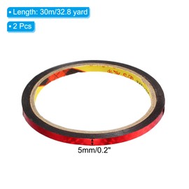 PATIKIL Prism Tape 0.2 Inch x 32.8 Yards, 2 Pack Holographic Metalized Reflective Self Adhesive for DIY Art Craft Wrapping Wall Decoration, Red