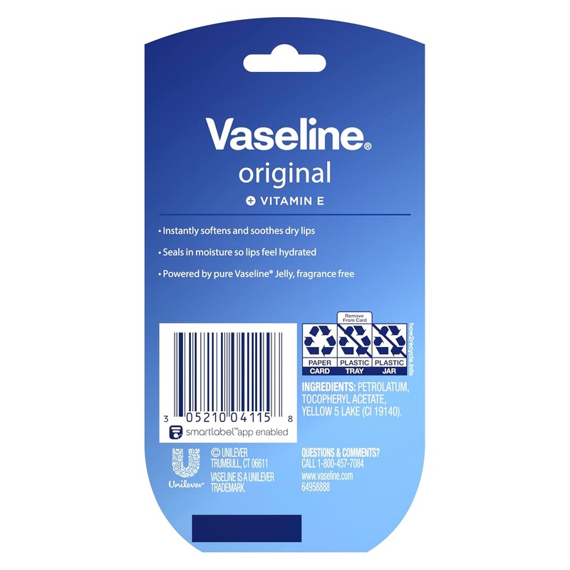Vaseline Lip Therapy 2 Pack Original Mini For Dry, Chapped