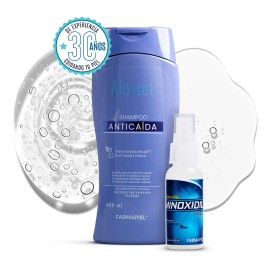 Minoxidil 5 Anacastel  Shampoo Anticaida Alostet 400ml Pack Anticada Tratamiento Capilar Para Fortalecer El Cabello crecimiento de cabello y barba,...