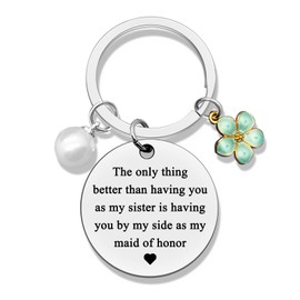 Maid of Honor Gifts from Bride Bridesmaid Gift for Sister Maid of Honor Keyring Bridal Shower Gifts for Her Bridesmaid Keyring for Sisters Wedding Gift for Women Bridal Party Bachelorette Party Gift