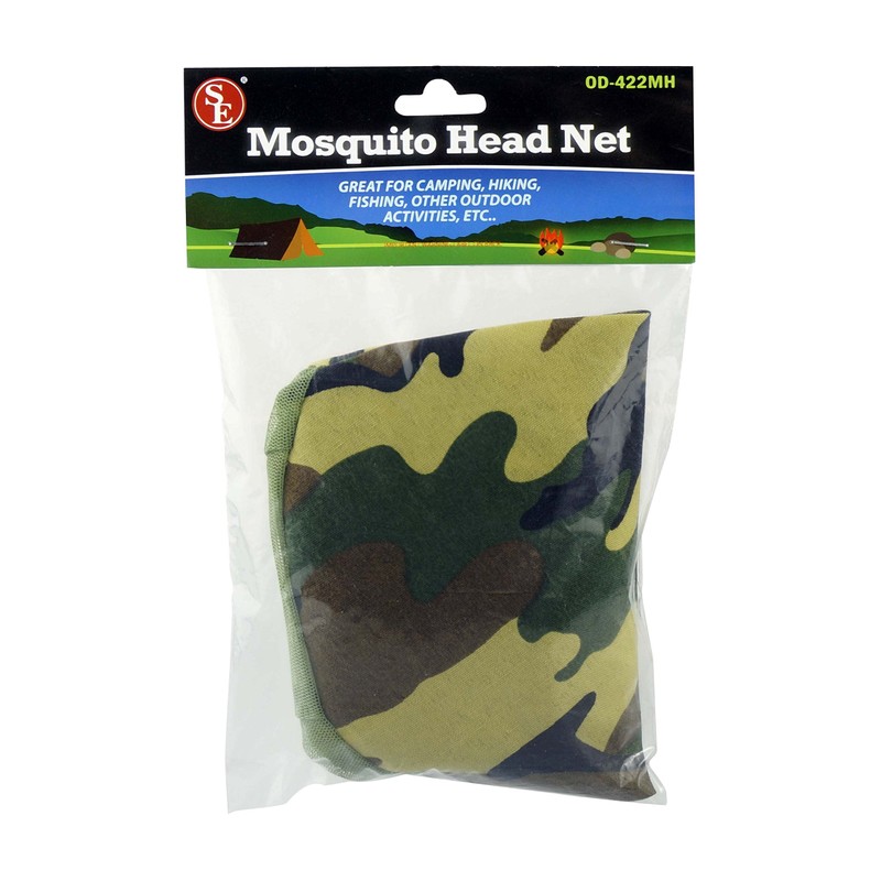 SE Camouflage Mosquito Head Net - One Size Fits Most,
