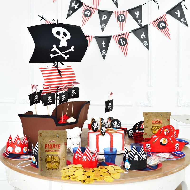 Pirate Belgian Milk Chocolate Coins, Kosher Certified Dairy, Non GMO