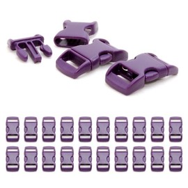 'Set of 20 3/8 Paracord Bracelet PLASTIC BUCKLE/CLIP Closure (Click), Cords 29 mm x 15 mm, Colour: Purple – Brand Ganzoo