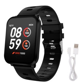K10 1.3Inch Color Screen IP68 Waterproof Smart Bracelet Heart Rate Monitor(Black)
