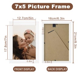 DMSELL 4 Pack White 5x7 Photo Frames, White Photo Frame 7x5 for Tabletop Display and Wall Decoration
