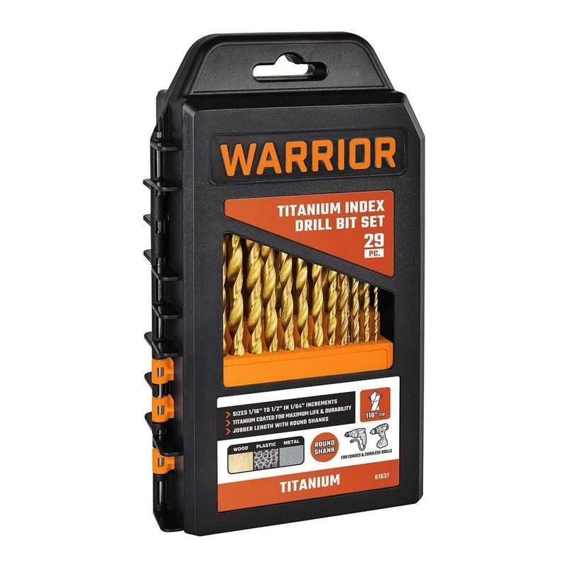 WARRIOR 29-Piece Titanium Nitride High Speed Steel Drill Bit Set
