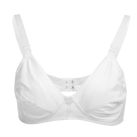 Cotton Maternity Bra Open Front Nursing Bra Pregnant Nursing Bras for Breastfeeding, White