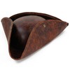 Skeleteen Faux Leather Pirate Hat - Brown Distressed Leather Colonial