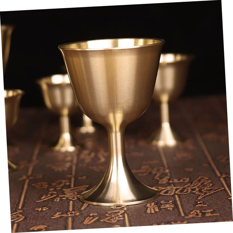 LABRIMP 2sets Brass Temple Cup Royal Retro Design Elegant for