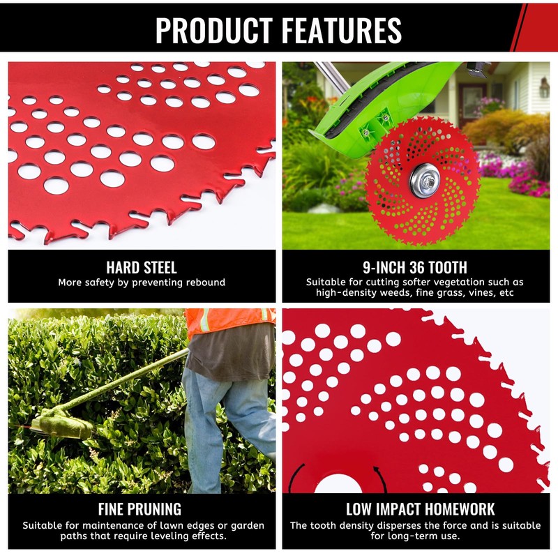9 Inch 36T Carbide Tipped Brush Cutter Blade & 10
