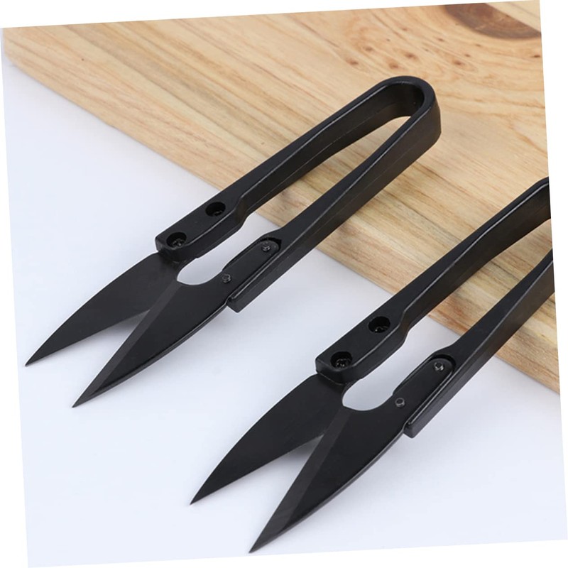 LALAFINA 3sets Embroidery Scissors Set U-shape Sewing Scissors Fabric Thread