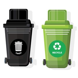 Recycle & Trash Decals (8.5 in) - Waterproof