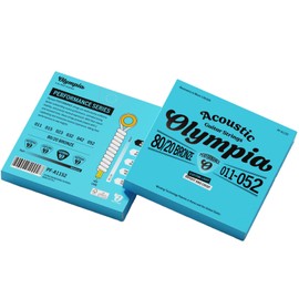 2 Sets of Olympia Performance Acoustic Guitar Strings 11-52 Gauge, Bronze Wound – Premium Acoustic Guitar Strings for Superior Tone & Durability