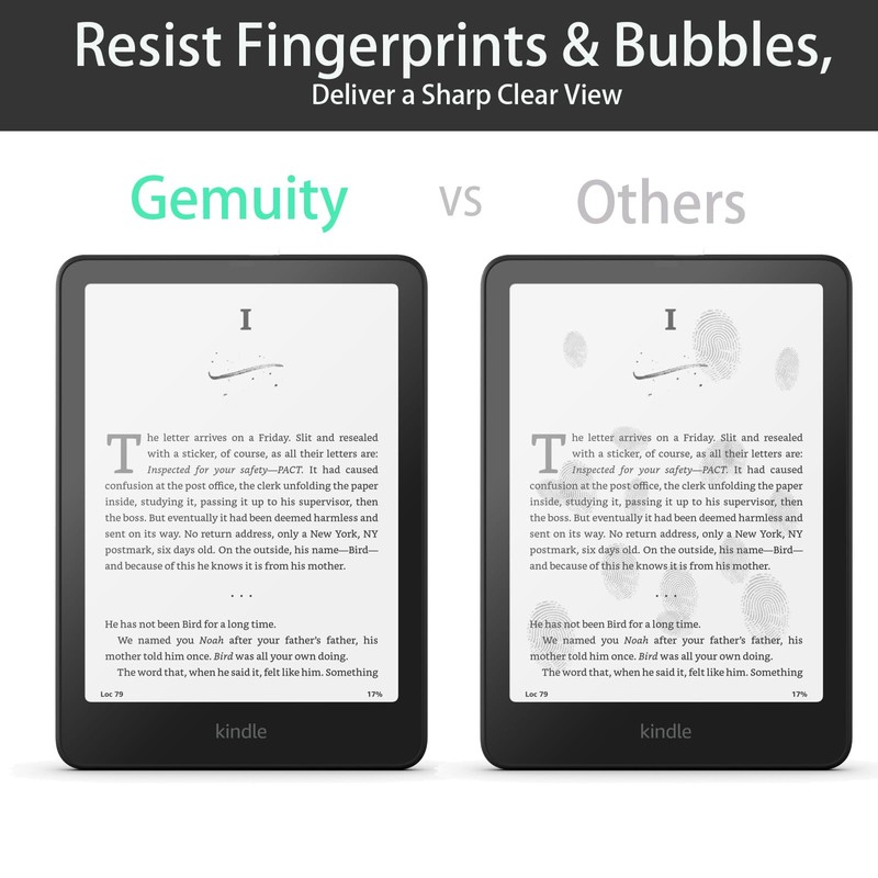 Gemuity 2-in-1 Kindle Screen Protectors - Tempered Glass Film &