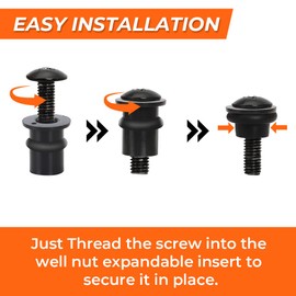 Alpha Rider - Juego de 10 tuercas de goma M6 para parabrisas y carenado universal M6 de 6 mm1/2 pulgadas para motocicleta universal con herramienta de tornillo de aleación de aluminio