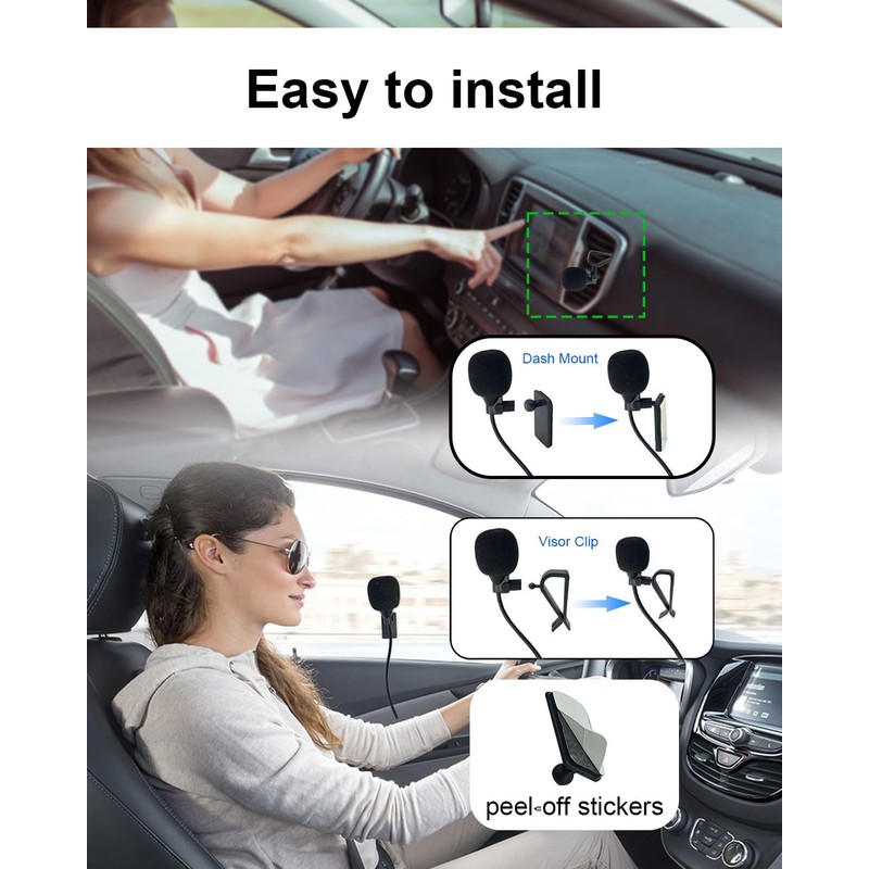 SEYUGOPTI 3.5mm External Car Microphone with 2.5mm Adapter