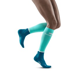 CEP - THE RUN COMPRESSION SOCKS TALL for Women | Long Running Socks in Ocean / Petrol with Compression | Regenerating Compression Socks for Women | Size II | S, Ocean/Petrol