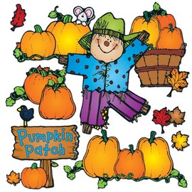 Carson Dellosa – D.J. Inkers Pumpkin Patch Bulletin Board Set, Fall Classroom Décor, 32 Pieces
