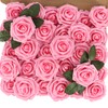 MACTING Artificial Flowers 30PCS Pink Fake Flowers with Stem Real