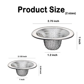 Beyoslf 14PCS Drain Mesh Basket, 2.125'' & 2.75" Bathroom Mesh Sink Drain Strainer Screen Cover Small Slop Basket Filter Trap Tub Drain Screen Hair Catcher for Lavatory RV Shower Floor Utility Drain